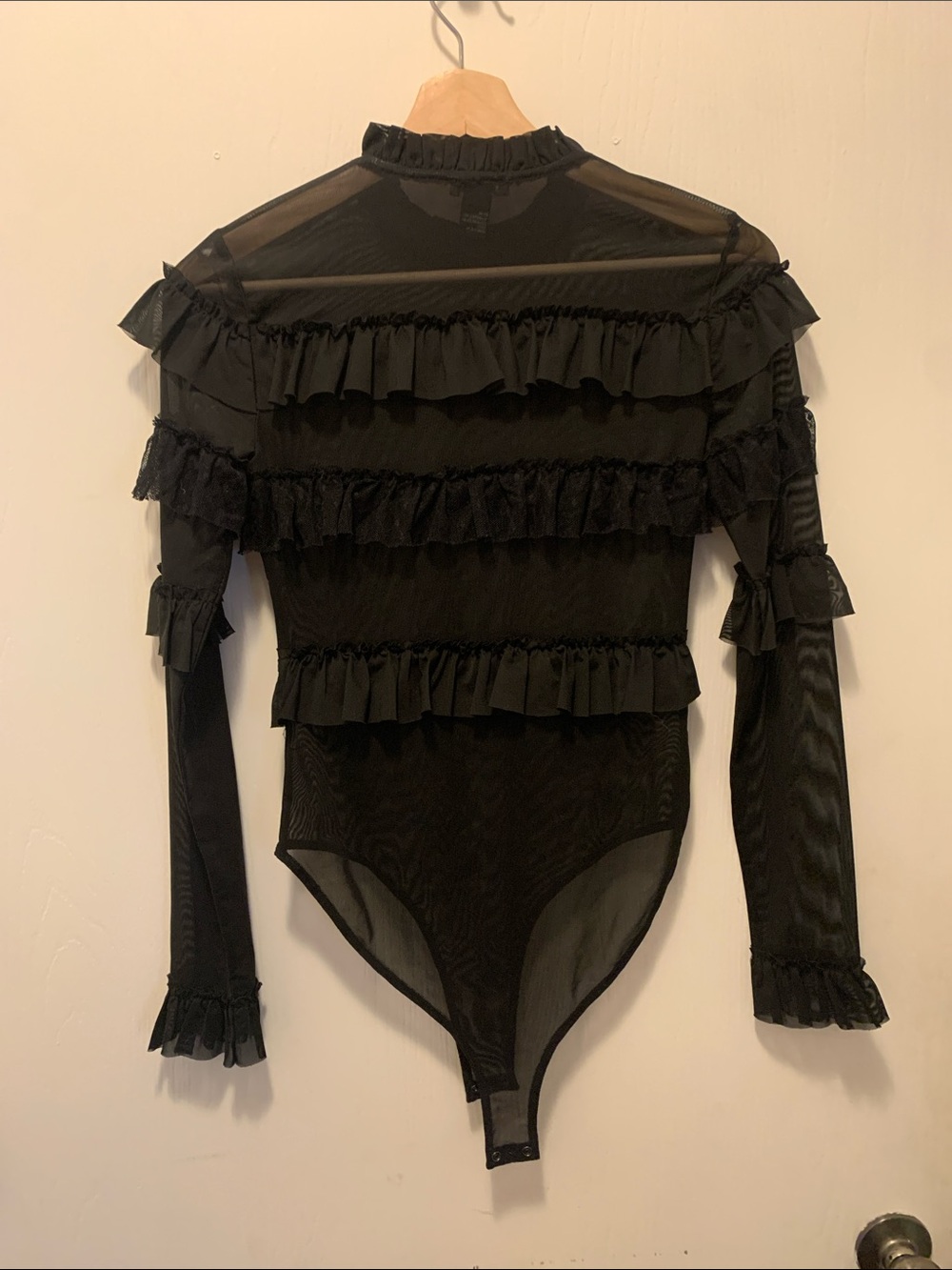 Forever 21 Black Sheer Ruffle Top - Picture 6 of 8